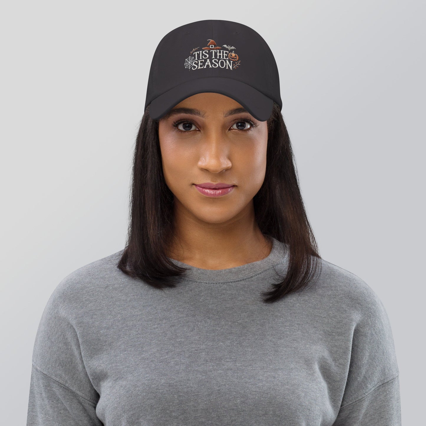 Embroidered Halloween Spooky Season Dad Hat: Low-Profile, Adjustable Strap, Curved Visor Halloween Hat Great Gift Idea