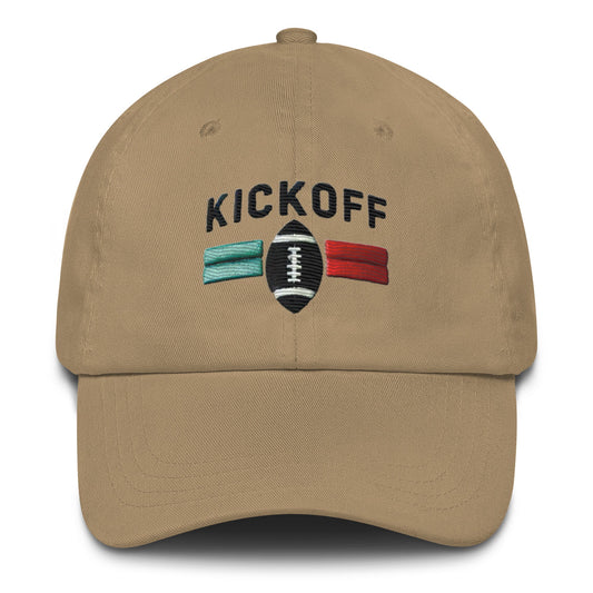 Embroidered "Football Kickoff" Dad Hat – Low Profile, Adjustable Strap & Curved Visor