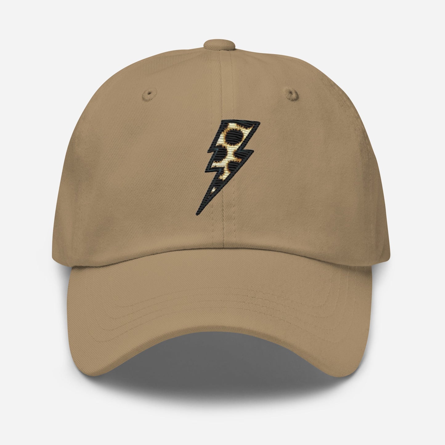 Animal Print Embroidered Lightning Bolt Dad Hat - Low Profile Adjustable Cap Great Casual Hat Great Gift