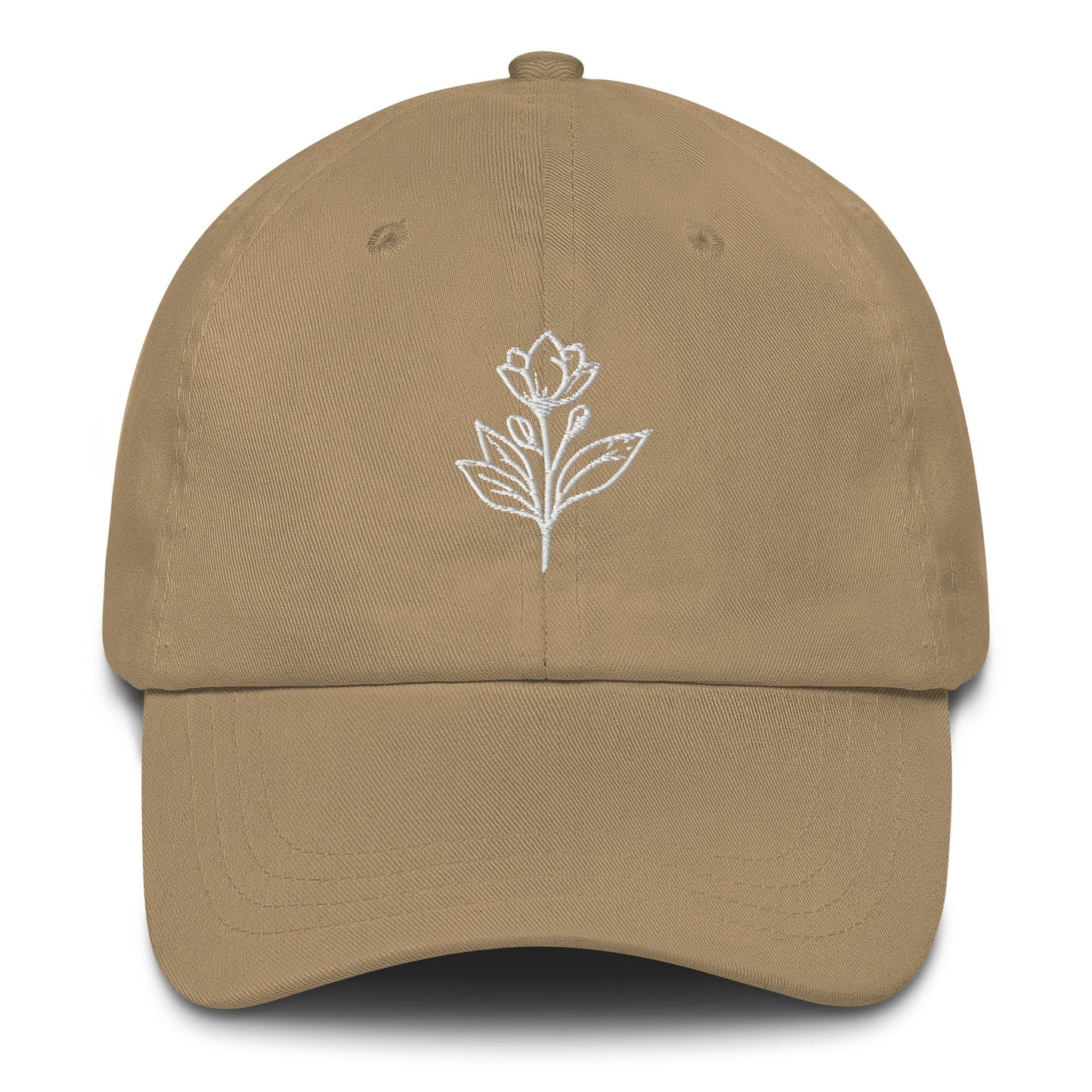 Minimalist Embroidered Floral Line Art Dad Hat