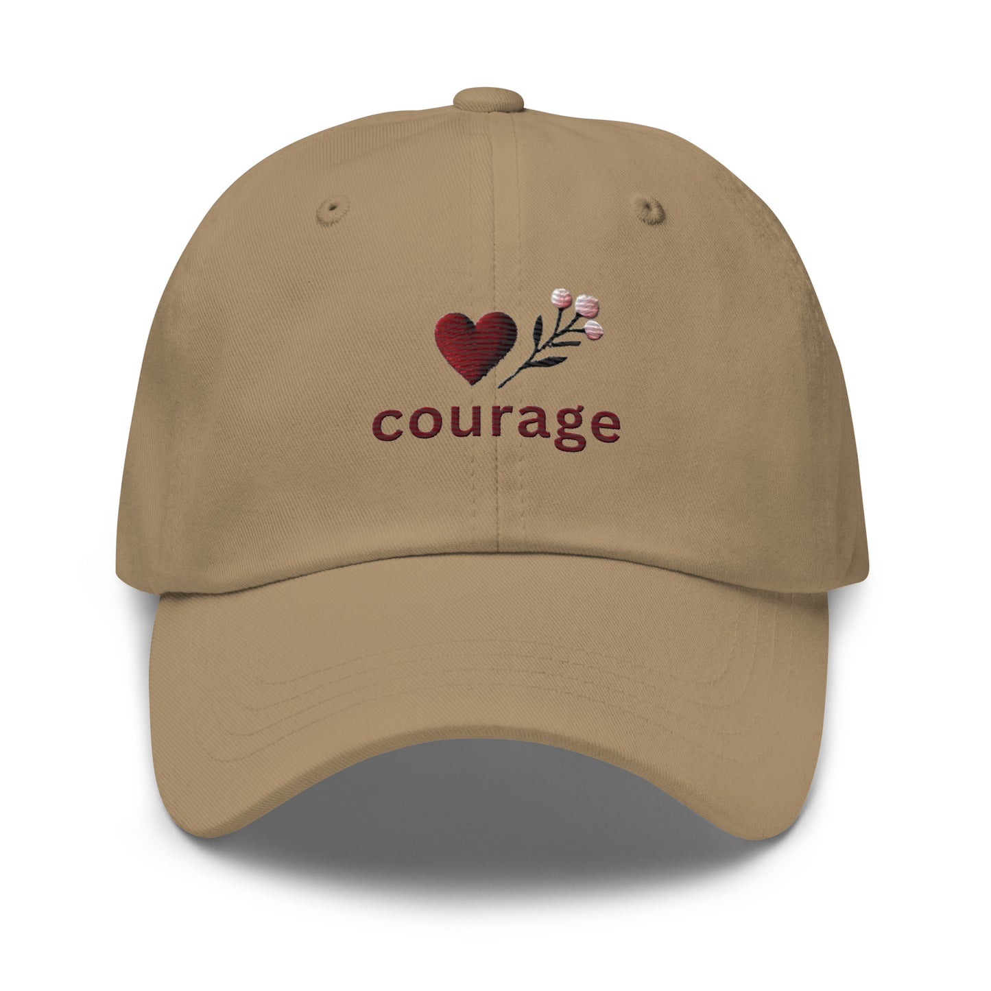 Embroidered 'Courage' Dad Hat – Adjustable Low Profile Empower Uplifting Hat