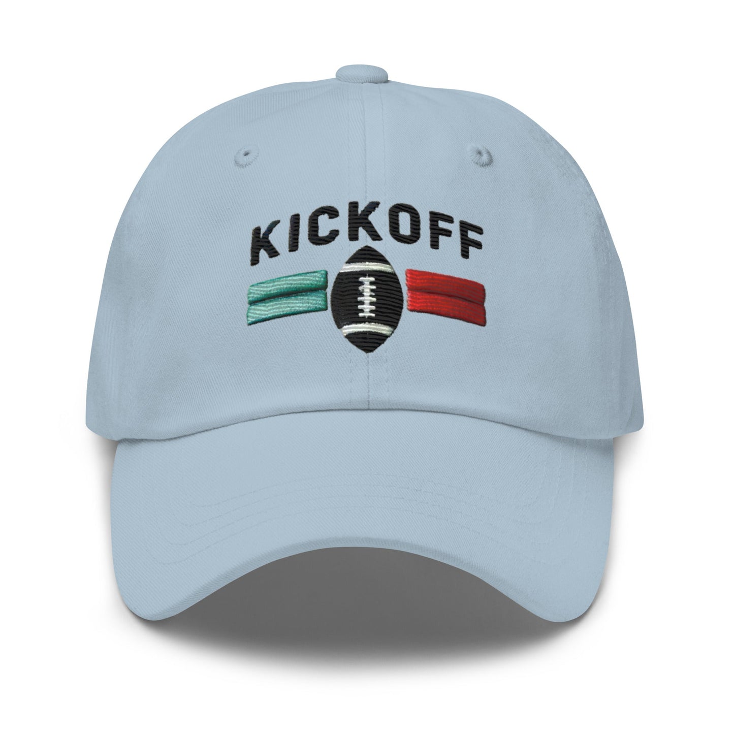 Embroidered "Football Kickoff" Dad Hat – Low Profile, Adjustable Strap & Curved Visor