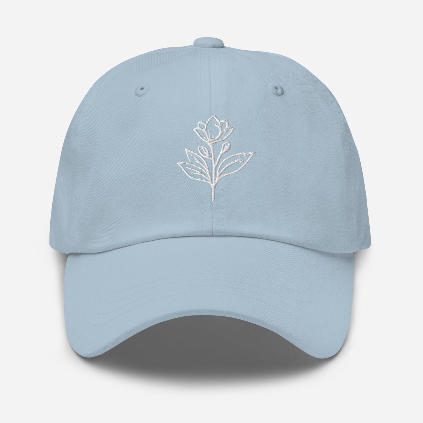 Minimalist Embroidered Floral Line Art Dad Hat