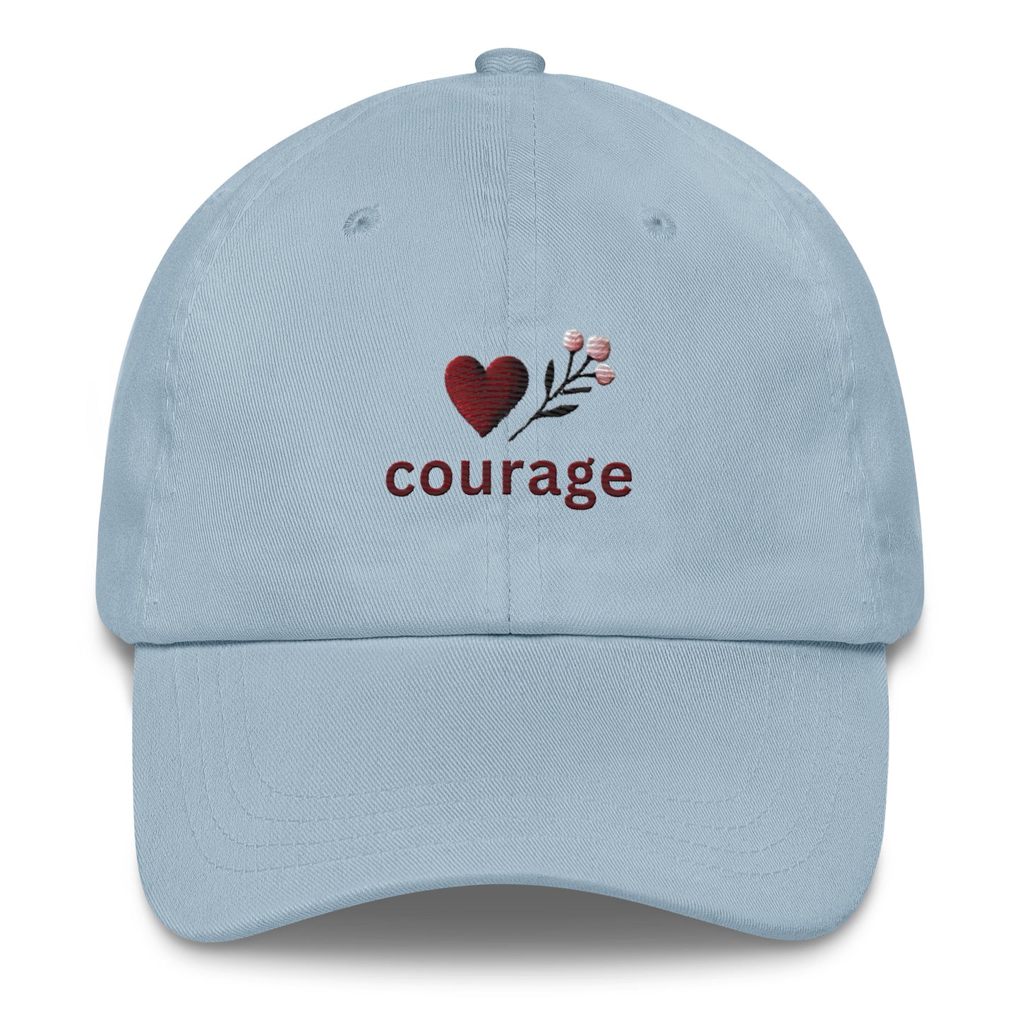 Embroidered 'Courage' Dad Hat – Adjustable Low Profile Empower Uplifting Hat