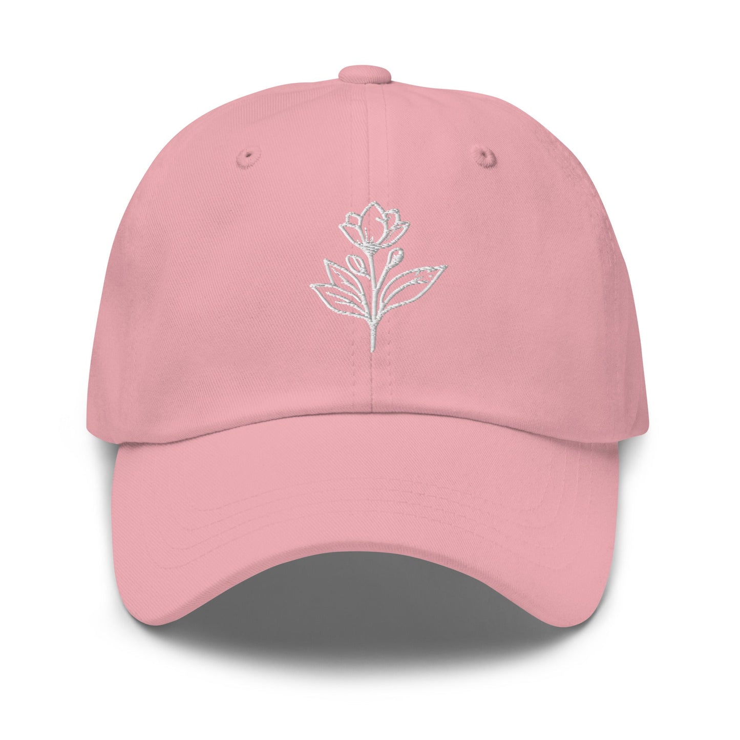 Minimalist Embroidered Floral Line Art Dad Hat