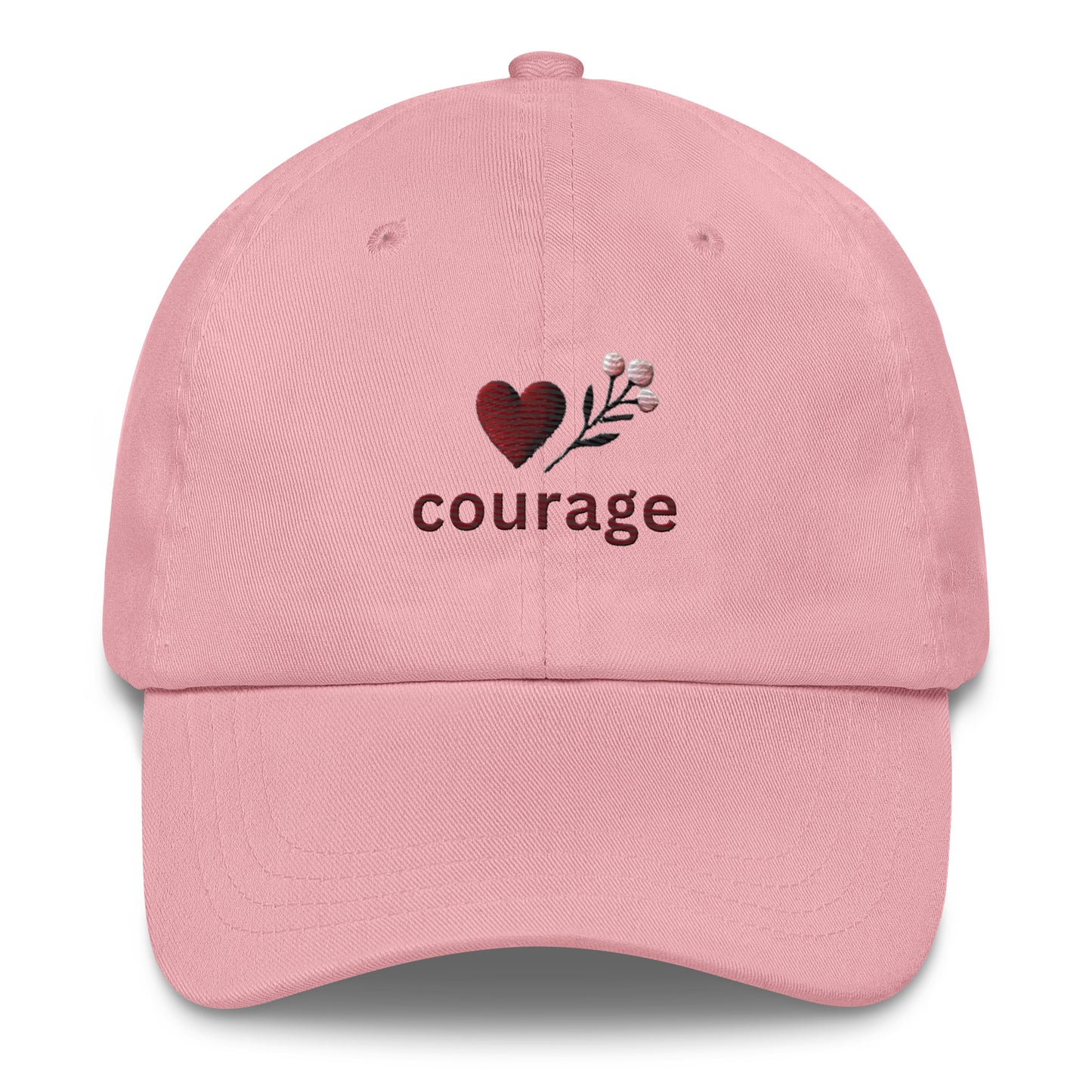 Embroidered 'Courage' Dad Hat – Adjustable Low Profile Empower Uplifting Hat