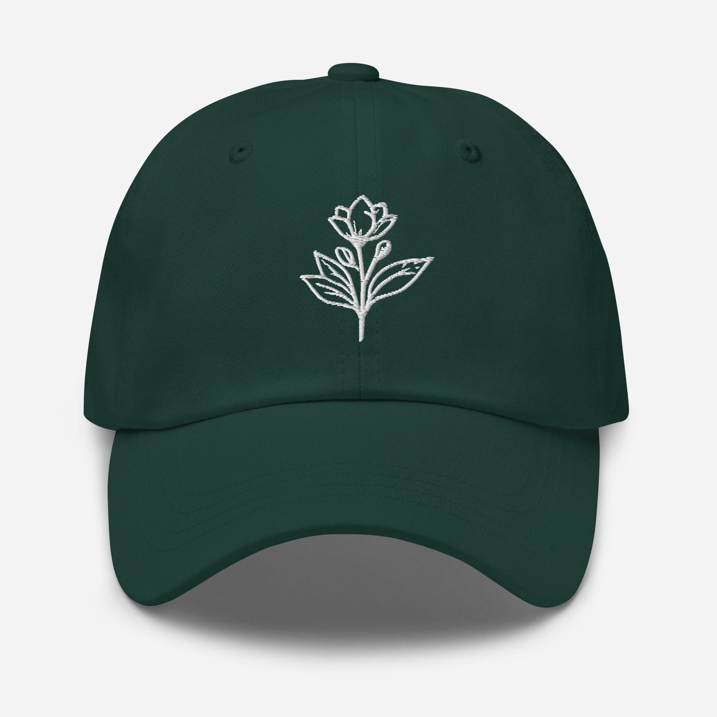 Minimalist Embroidered Floral Line Art Dad Hat