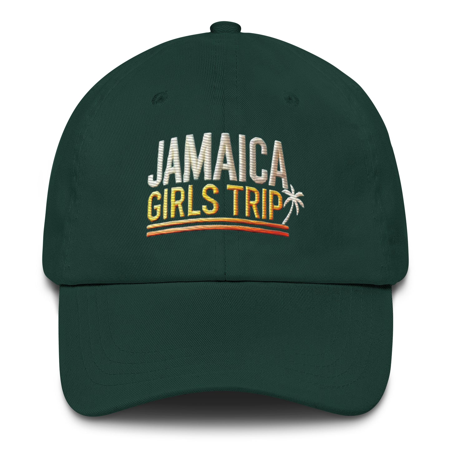 Embroidered 'Jamaica Girls Trip' Dad Hat – Adjustable Low Profile Vacation Cap Vacation Hat