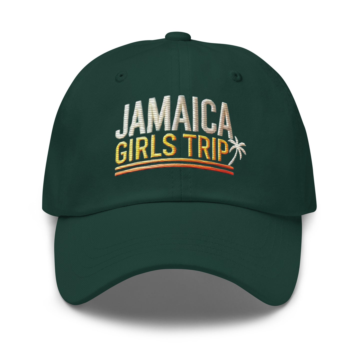 Embroidered 'Jamaica Girls Trip' Dad Hat – Adjustable Low Profile Vacation Cap Vacation Hat