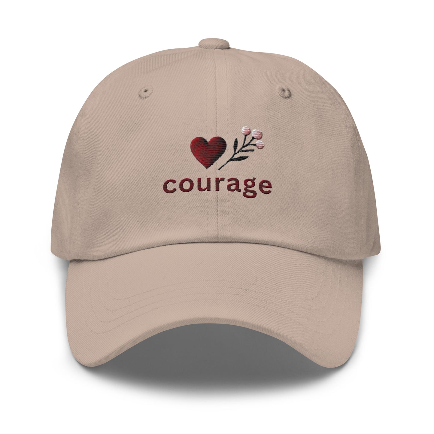 Embroidered 'Courage' Dad Hat – Adjustable Low Profile Empower Uplifting Hat