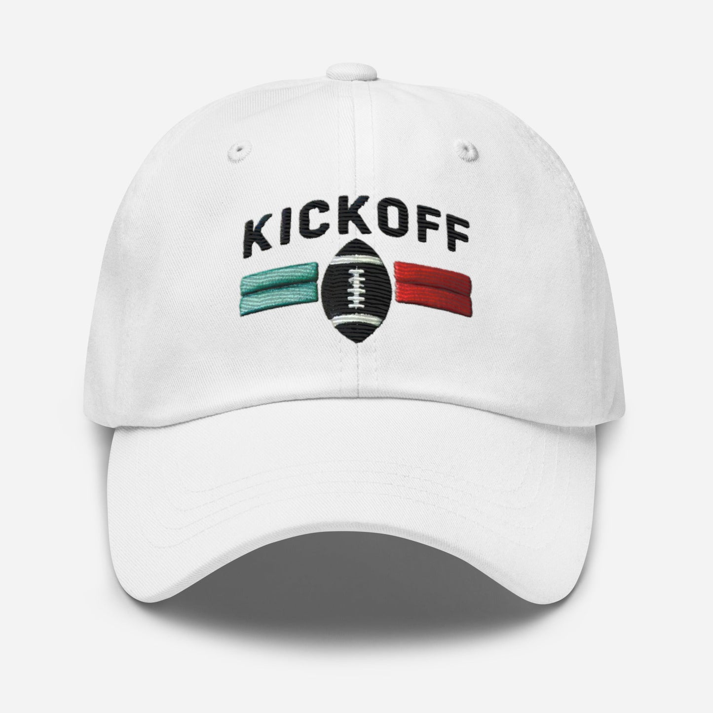 Embroidered "Football Kickoff" Dad Hat – Low Profile, Adjustable Strap & Curved Visor