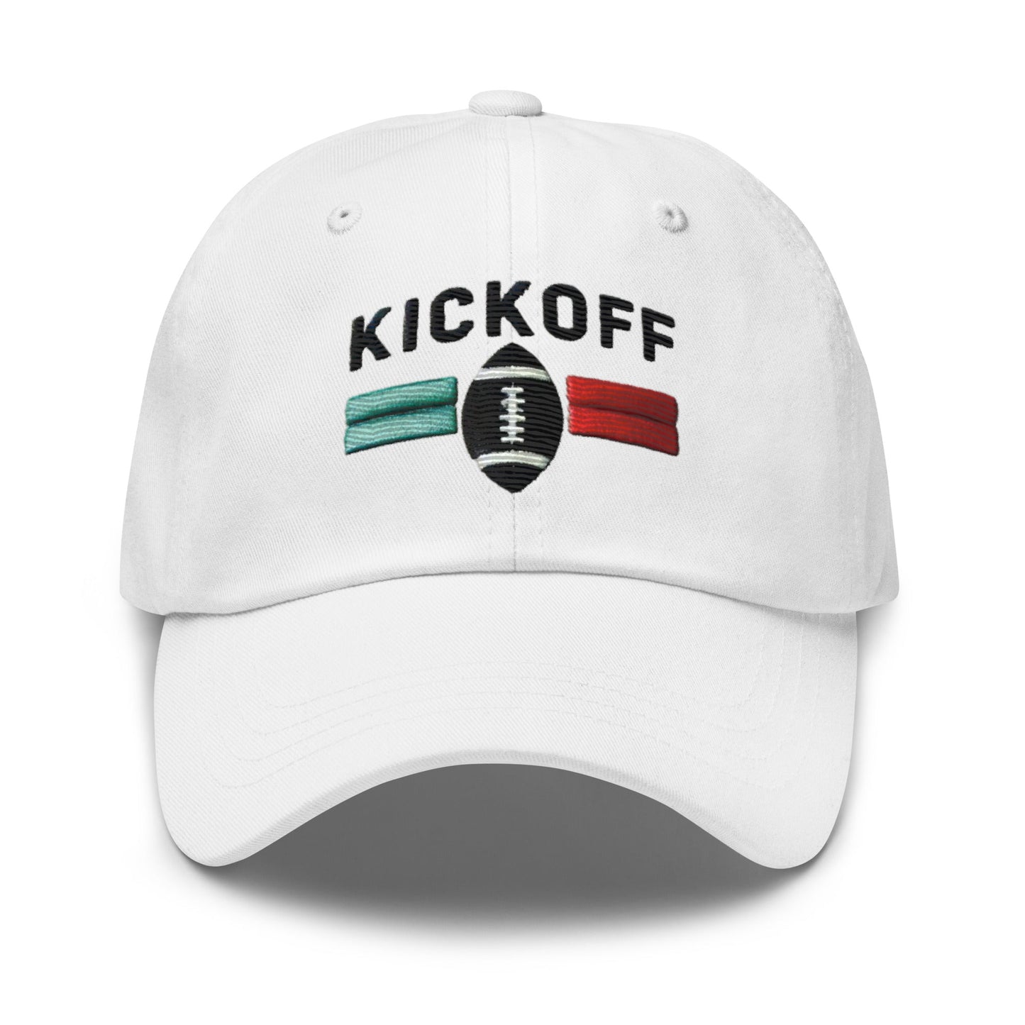 Embroidered "Football Kickoff" Dad Hat – Low Profile, Adjustable Strap & Curved Visor