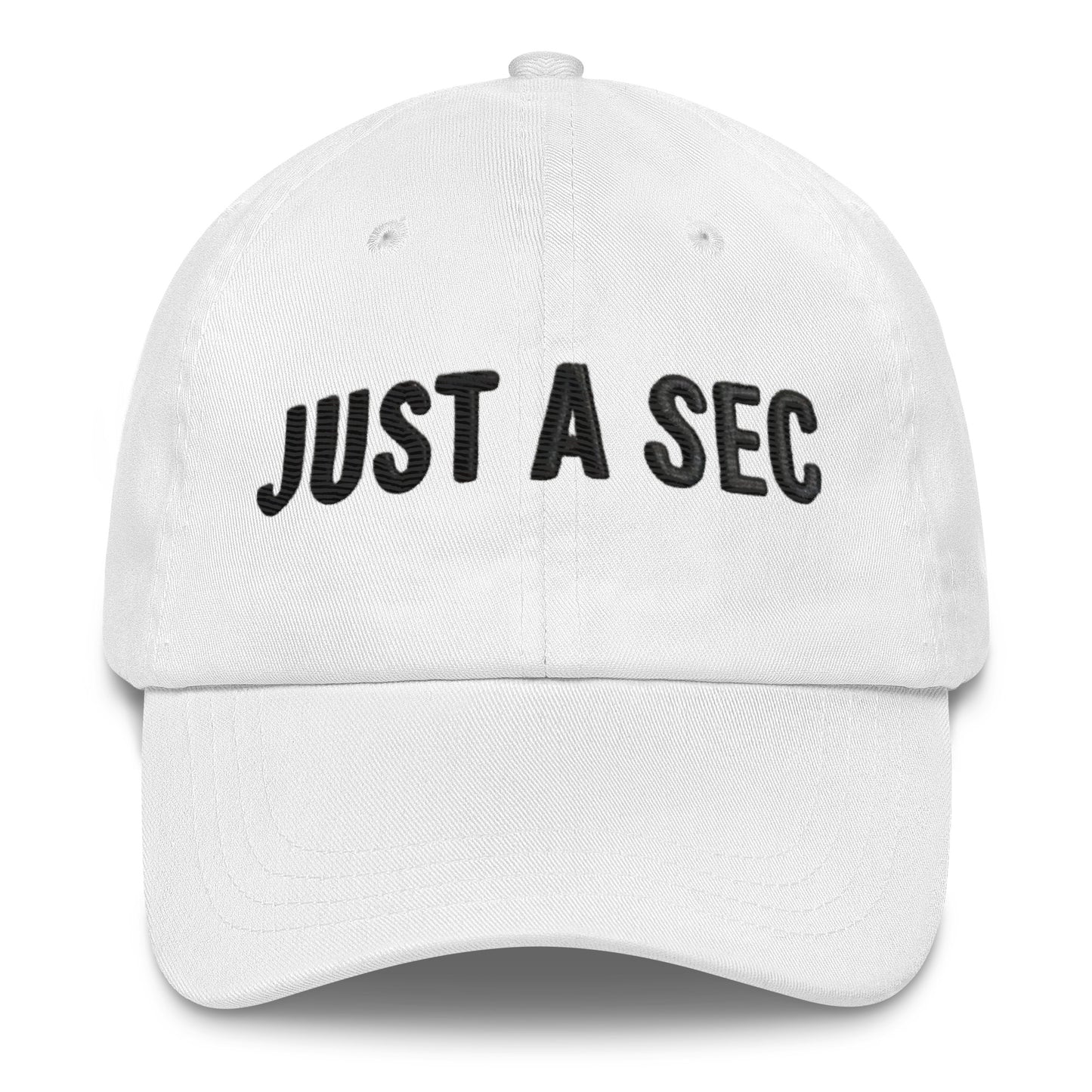 Embroidered "Just A Sec" Dad Hat – Comfortable & Classic for Sunny Days