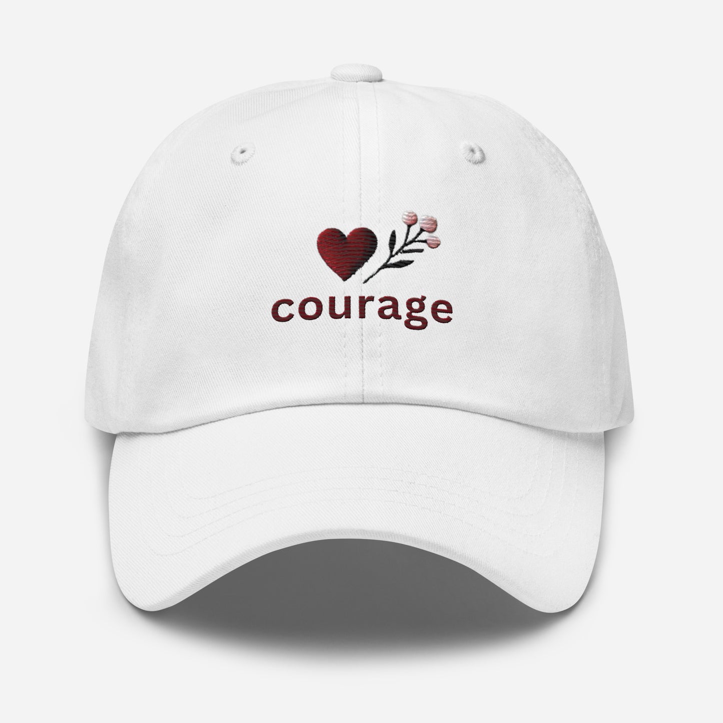 Embroidered 'Courage' Dad Hat – Adjustable Low Profile Empower Uplifting Hat