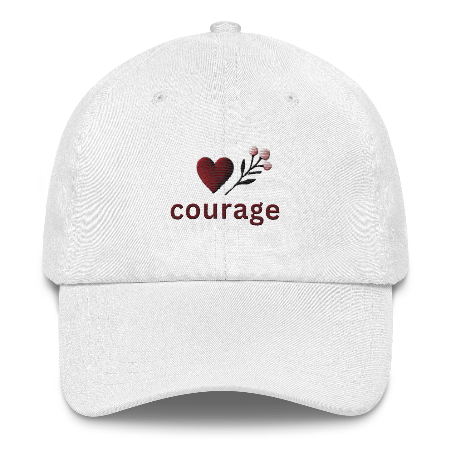 Embroidered 'Courage' Dad Hat – Adjustable Low Profile Empower Uplifting Hat