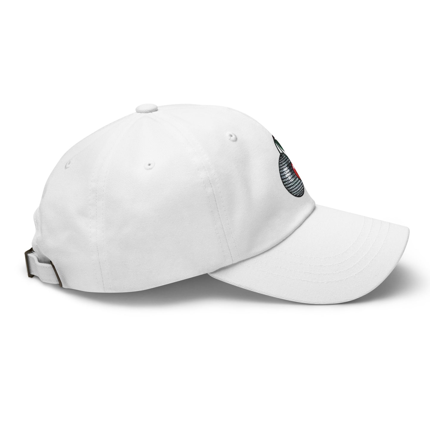 Embroidered Disco Ball Cherry Dad Hat – Trendy & Chic Low-Profile Cap Fruit Minimalist Hat