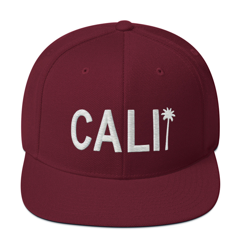 Cali Embroidered California Trucker Cap. Classic Fit Flat Brim