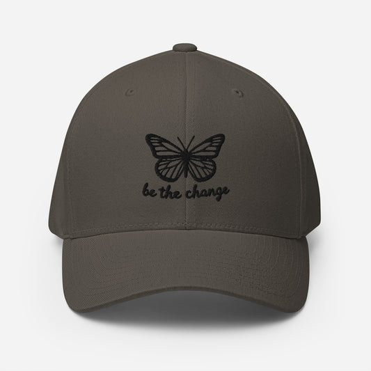 Embroidered 'Be The Change' Butterfly Graphic Twill Cap – Comfortable and Stylish