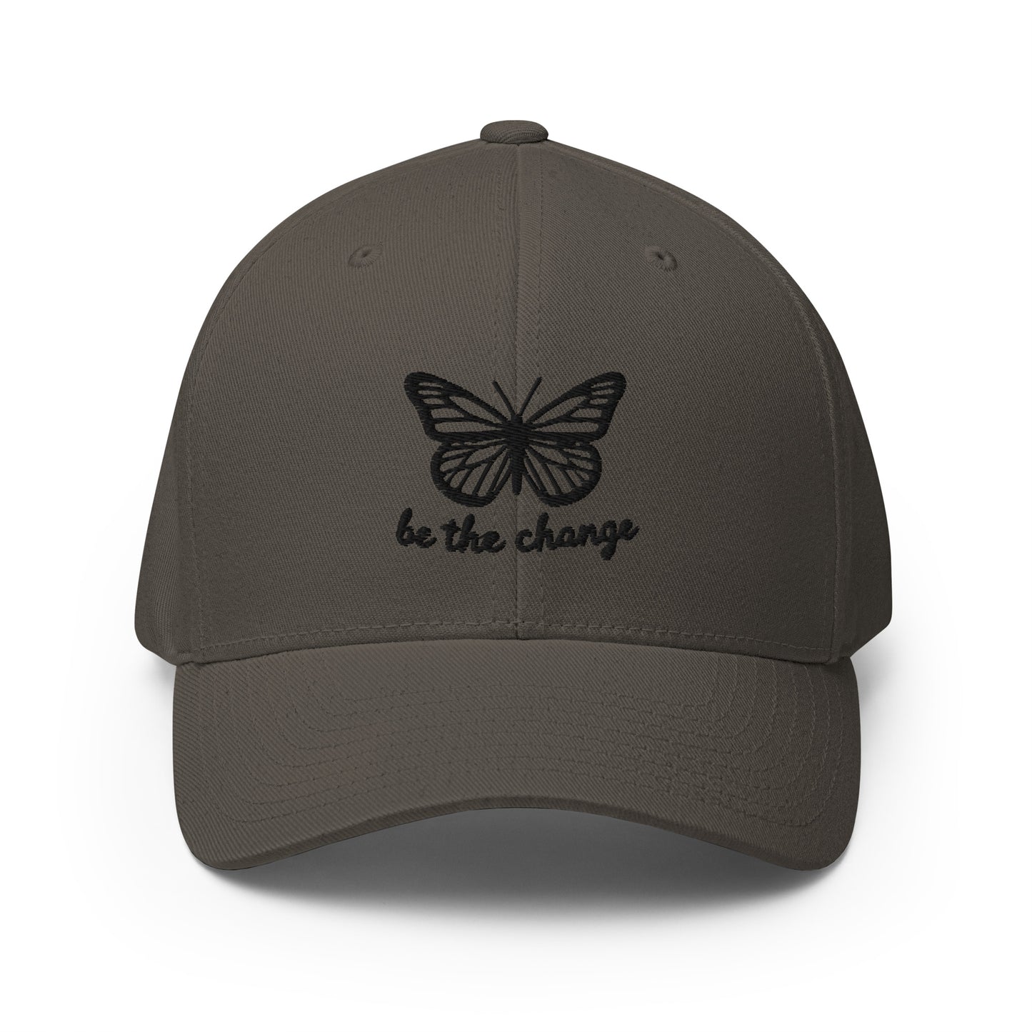 Embroidered 'Be The Change' Butterfly Graphic Twill Cap – Comfortable and Stylish