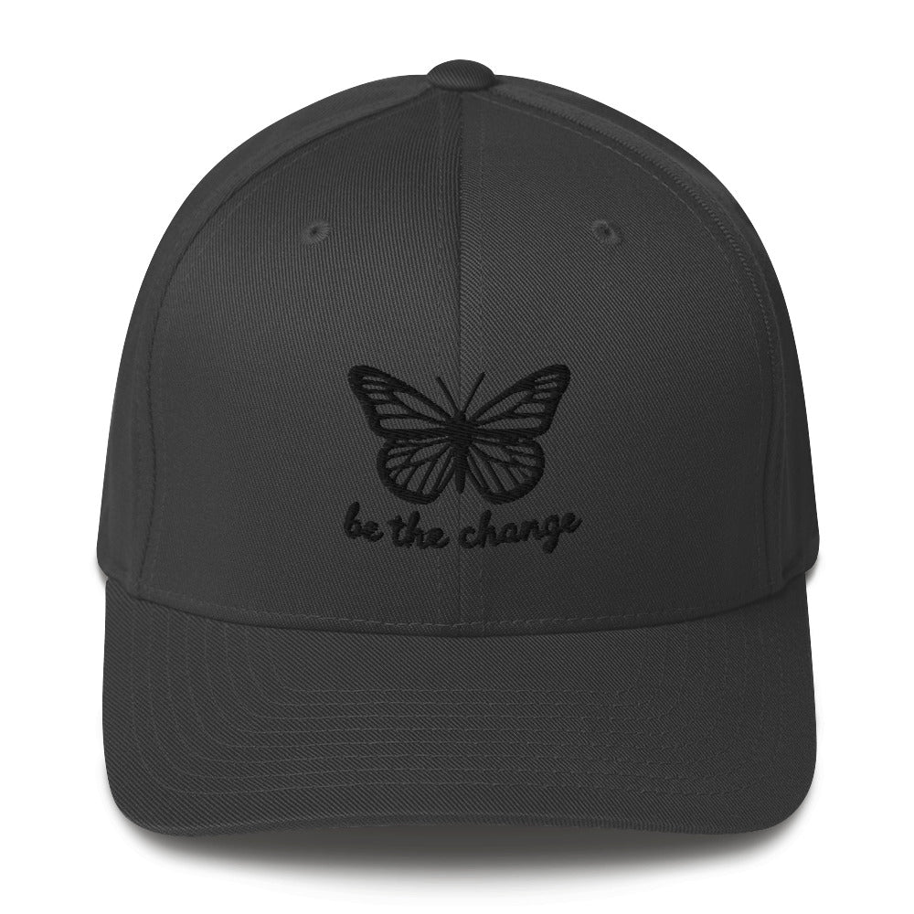 Embroidered 'Be The Change' Butterfly Graphic Twill Cap – Comfortable and Stylish