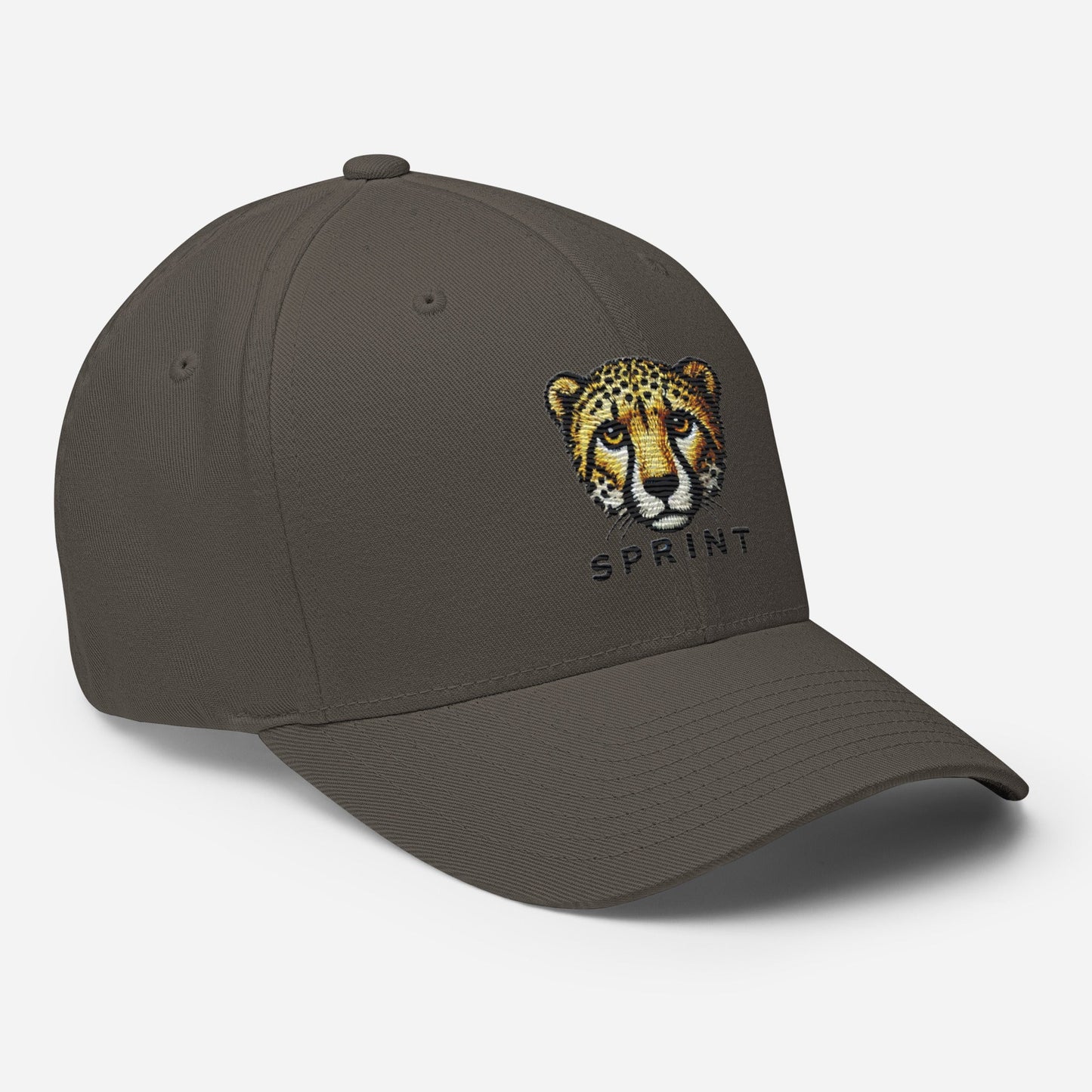 Cheetah Embroidered Wildlife  Structured Twill Cap