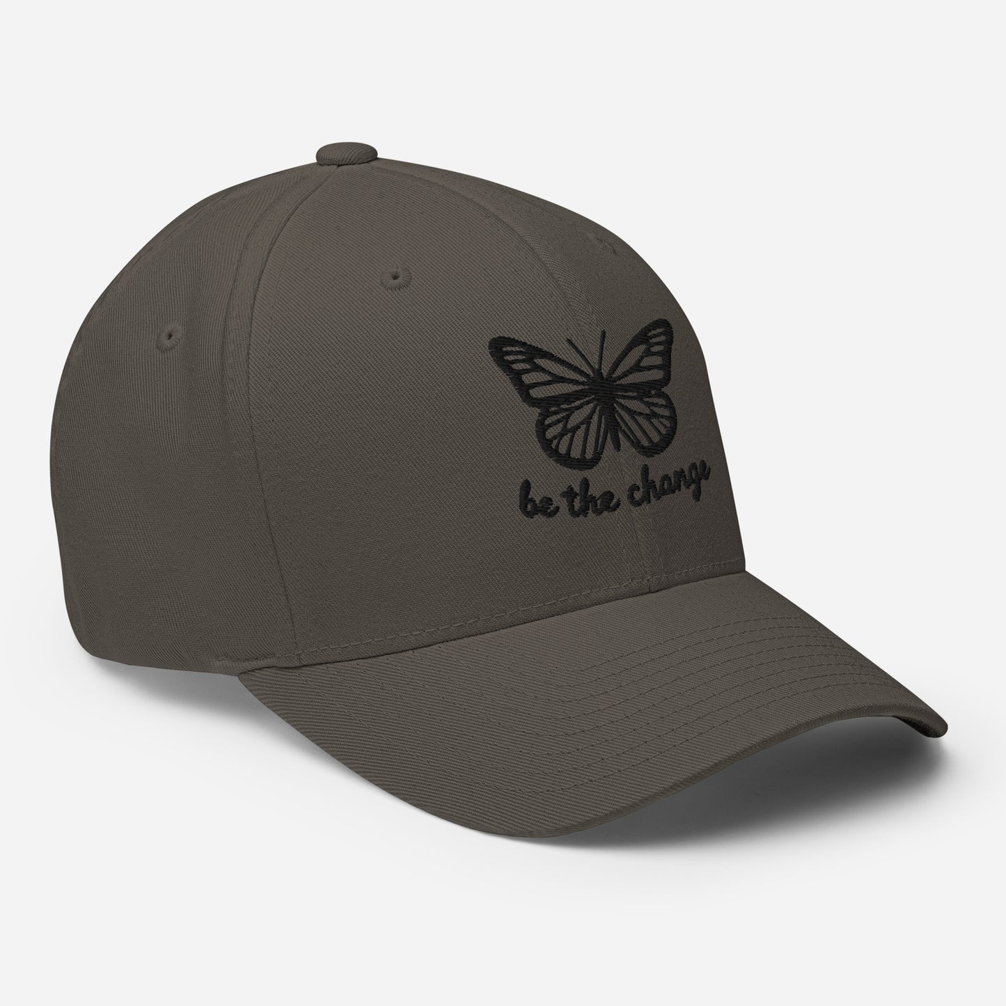 Embroidered 'Be The Change' Butterfly Graphic Twill Cap – Comfortable and Stylish