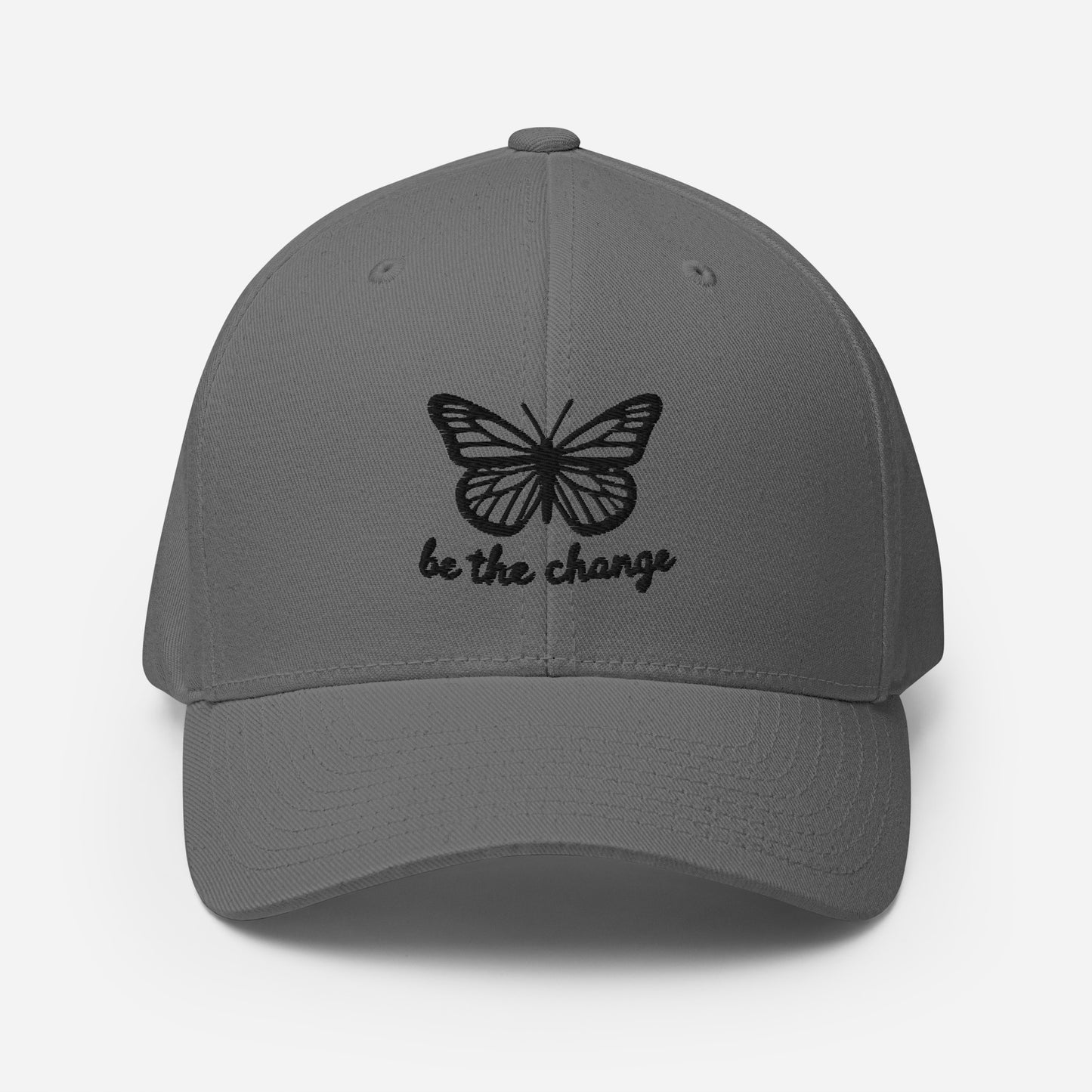 Embroidered 'Be The Change' Butterfly Graphic Twill Cap – Comfortable and Stylish