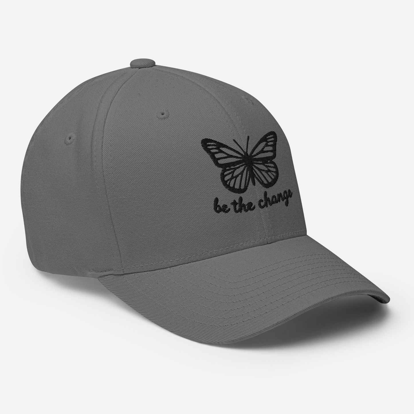 Embroidered 'Be The Change' Butterfly Graphic Twill Cap – Comfortable and Stylish