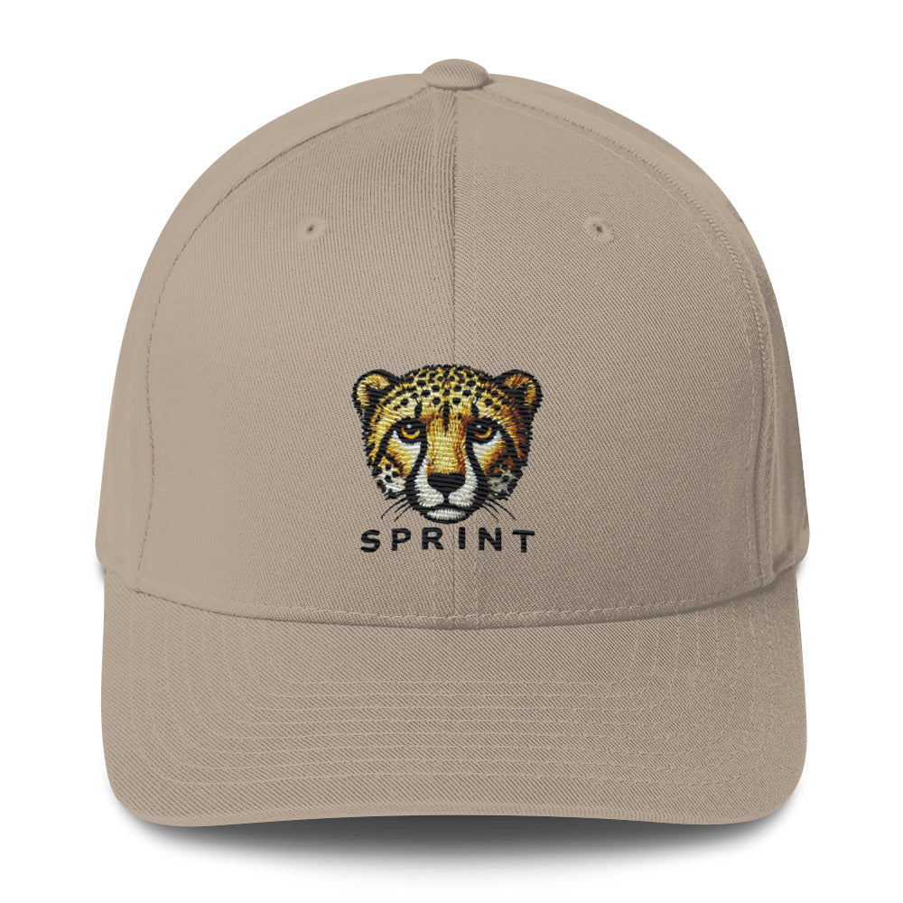 Cheetah Embroidered Wildlife  Structured Twill Cap