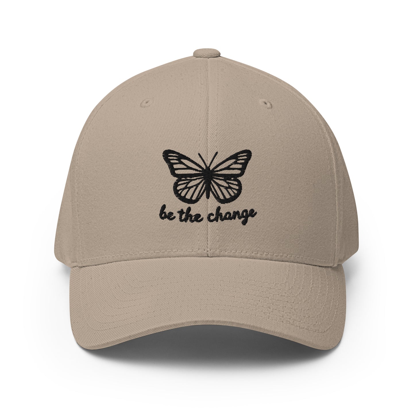 Embroidered 'Be The Change' Butterfly Graphic Twill Cap – Comfortable and Stylish