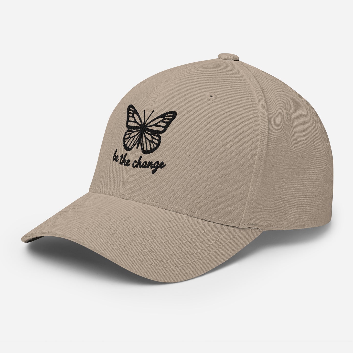 Embroidered 'Be The Change' Butterfly Graphic Twill Cap – Comfortable and Stylish