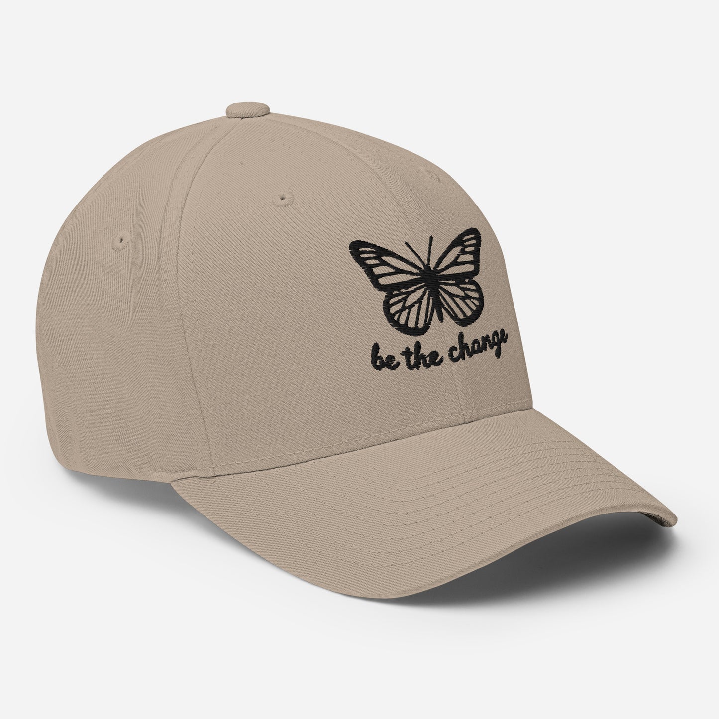 Embroidered 'Be The Change' Butterfly Graphic Twill Cap – Comfortable and Stylish