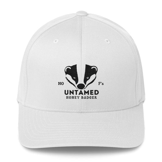 Untamed Badger Embroidered Structured Twill Cap. Stretch Fit Athletic Hat