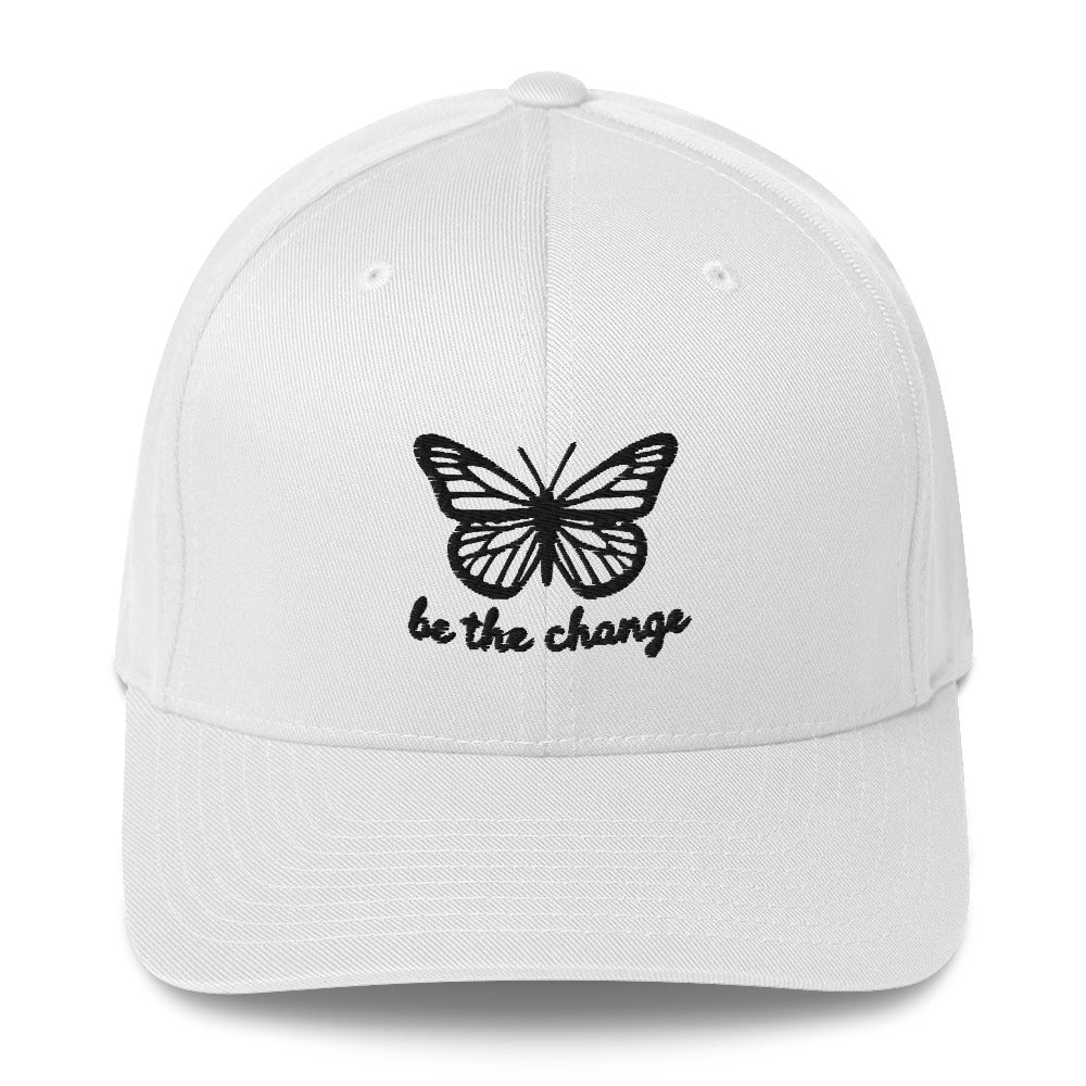 Embroidered 'Be The Change' Butterfly Graphic Twill Cap – Comfortable and Stylish