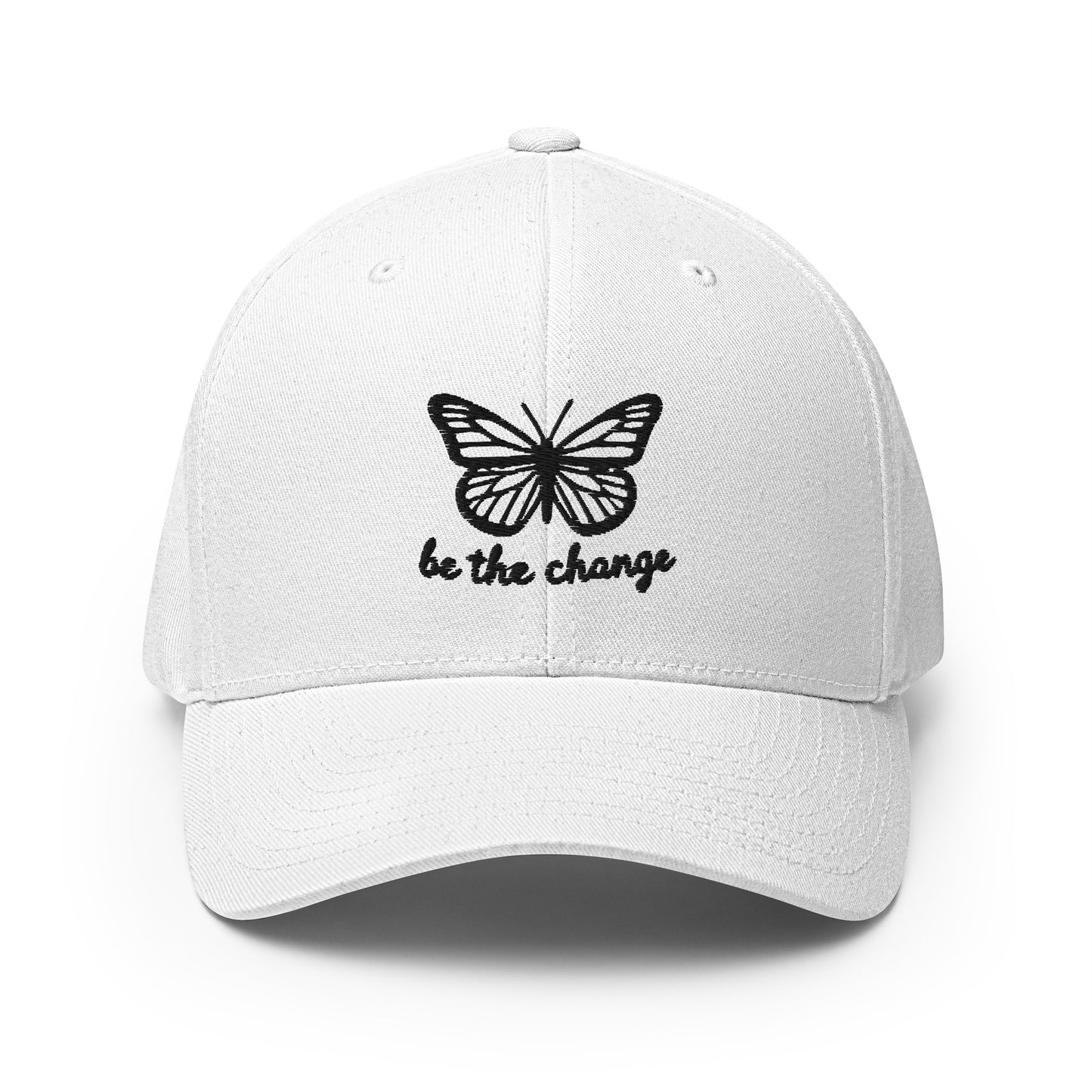 Embroidered 'Be The Change' Butterfly Graphic Twill Cap – Comfortable and Stylish