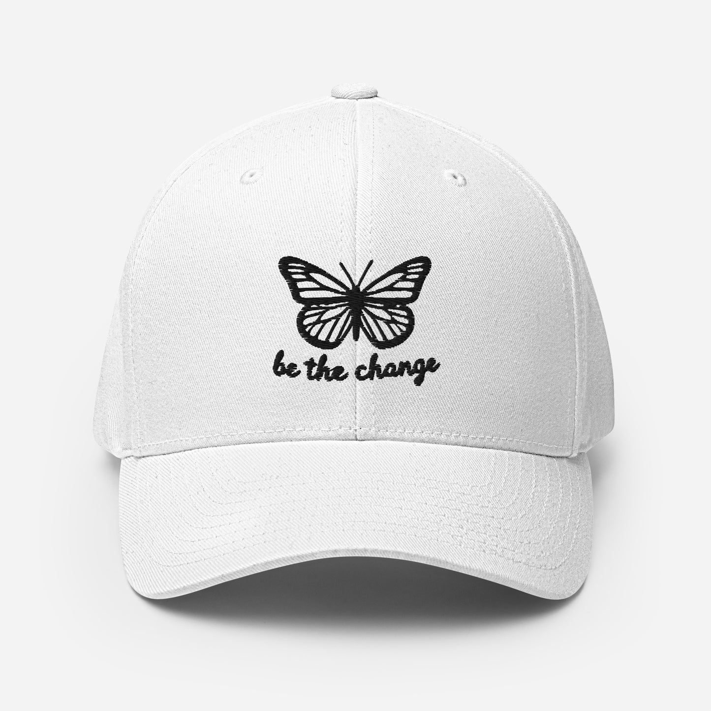 Embroidered 'Be The Change' Butterfly Graphic Twill Cap – Comfortable and Stylish