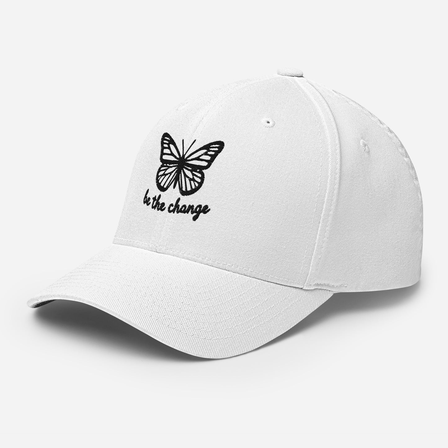 Embroidered 'Be The Change' Butterfly Graphic Twill Cap – Comfortable and Stylish