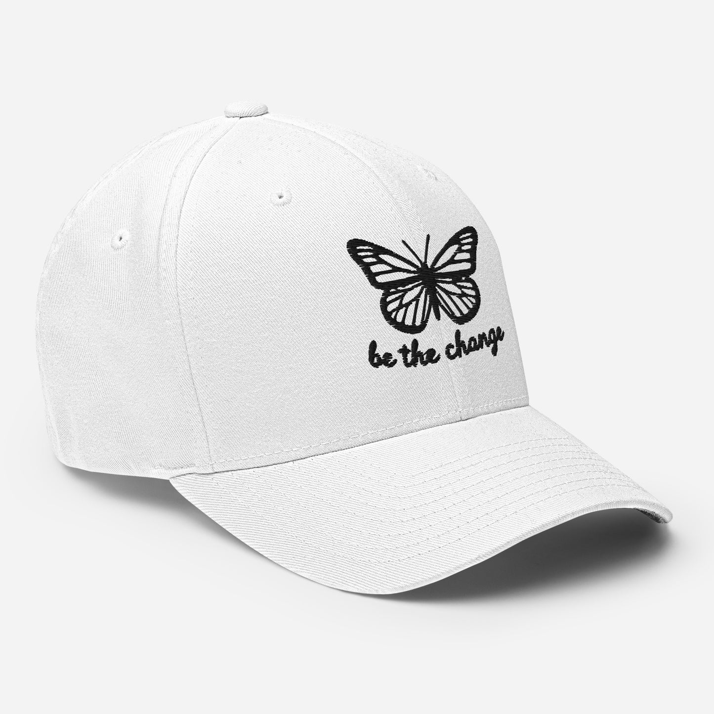 Embroidered 'Be The Change' Butterfly Graphic Twill Cap – Comfortable and Stylish