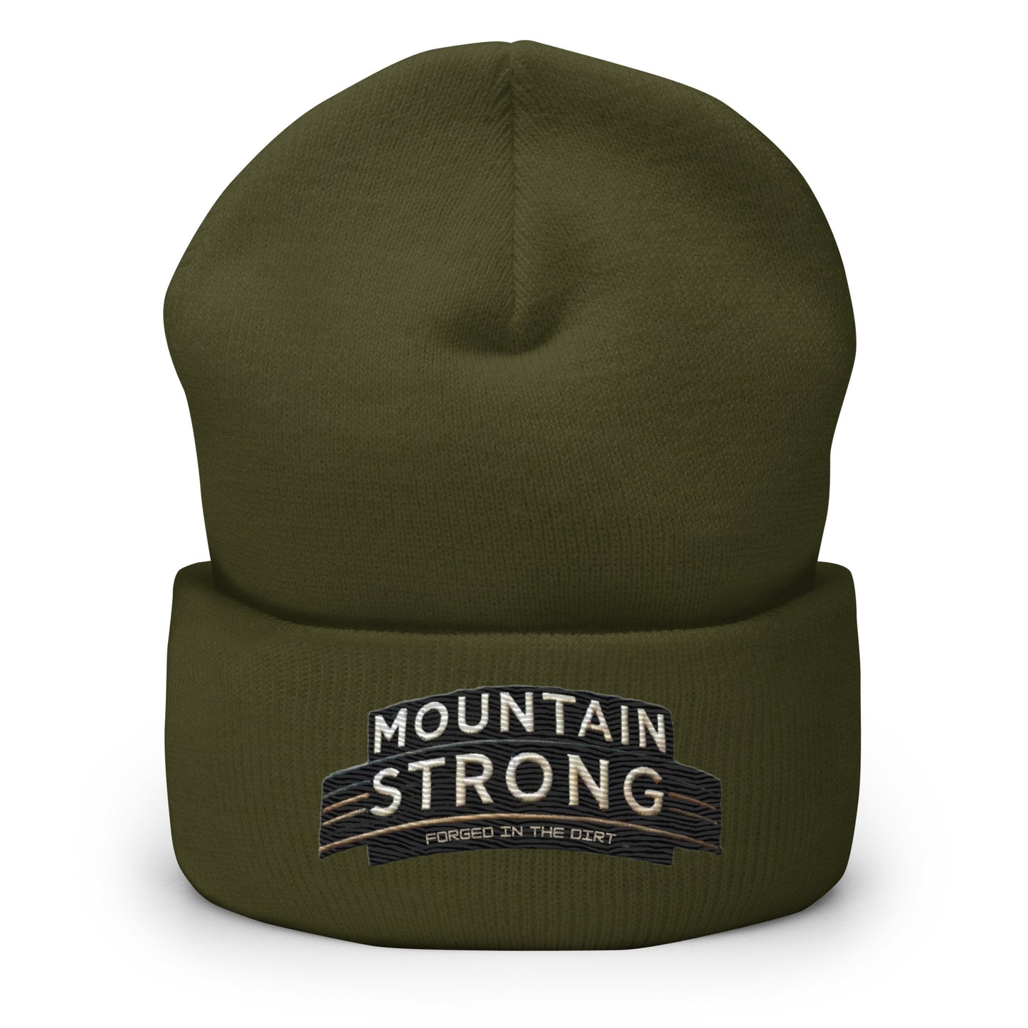 Mountain Strong 'Forged In The Dirt' Cuffed Beanie – Unisex, Hypoallergenic, and Hand Washable