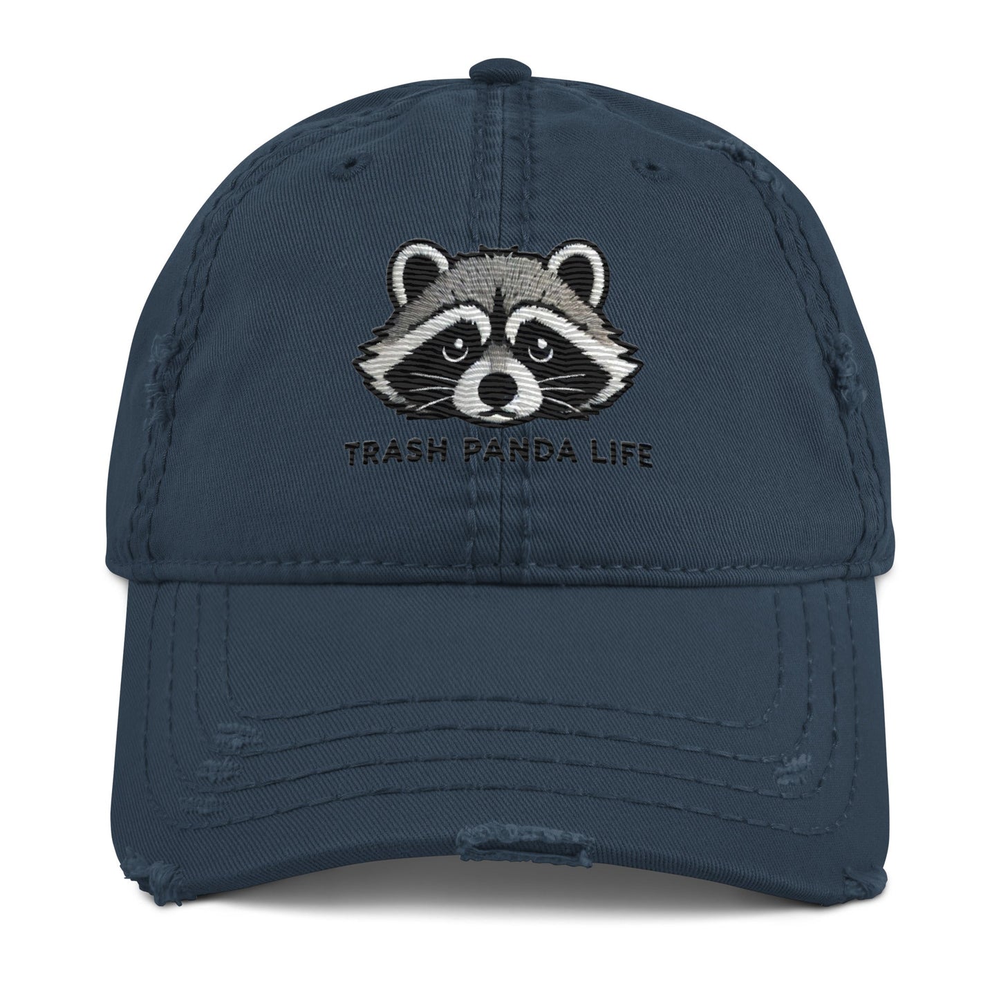 Embroidered Trash Panda Life Distressed Dad Hat – Edgy & Fun Wildlife Funny Stylish Hat