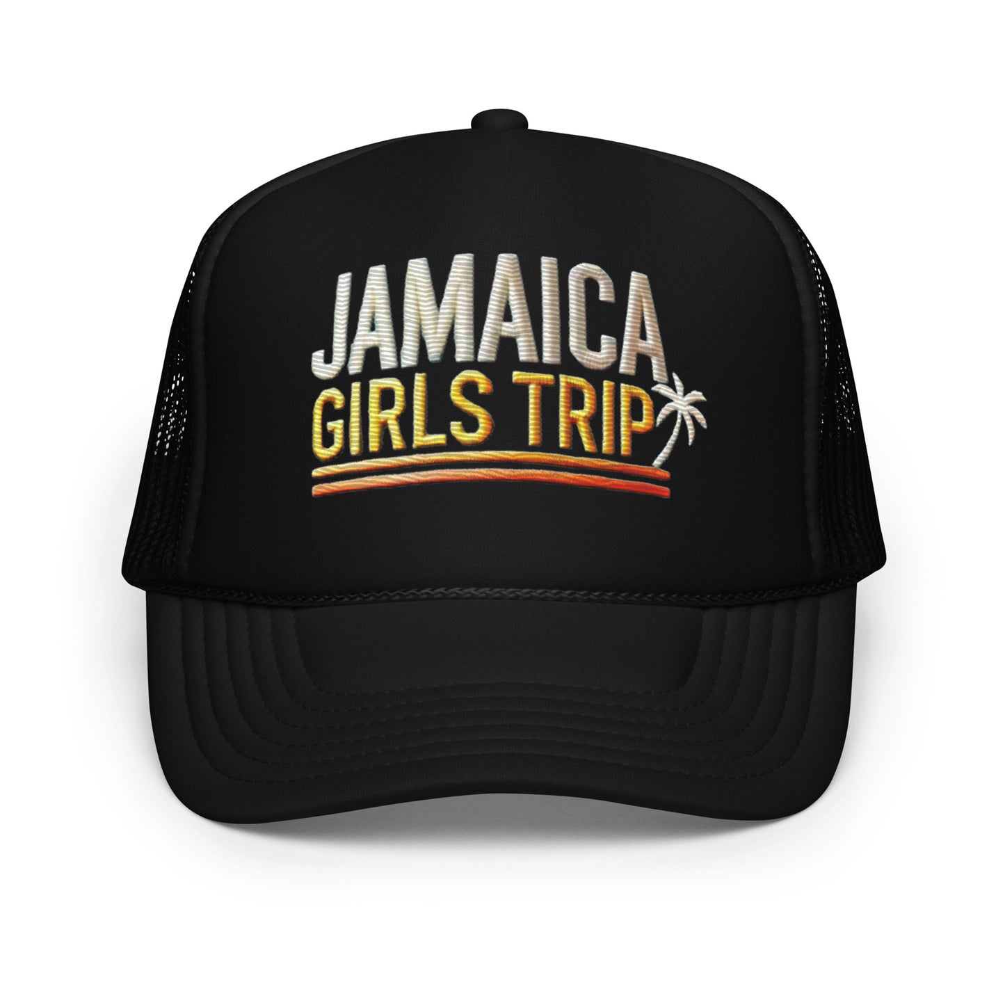 Embroidered 'Jamaica Girls Trip' Foam Trucker Hat – Vacation Destination Celebration Hat