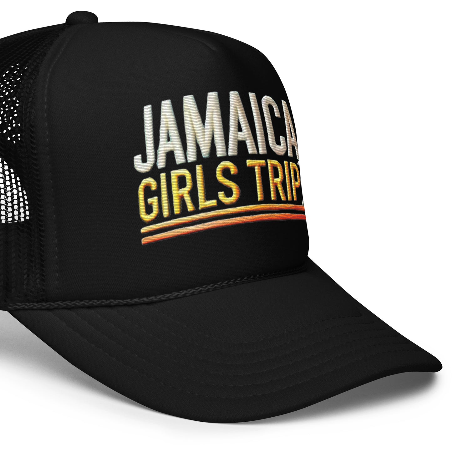 Embroidered 'Jamaica Girls Trip' Foam Trucker Hat – Vacation Destination Celebration Hat