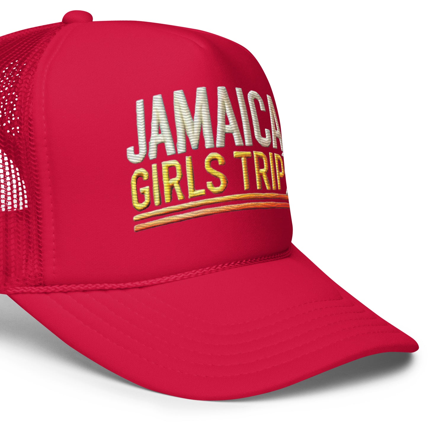 Embroidered 'Jamaica Girls Trip' Foam Trucker Hat – Vacation Destination Celebration Hat