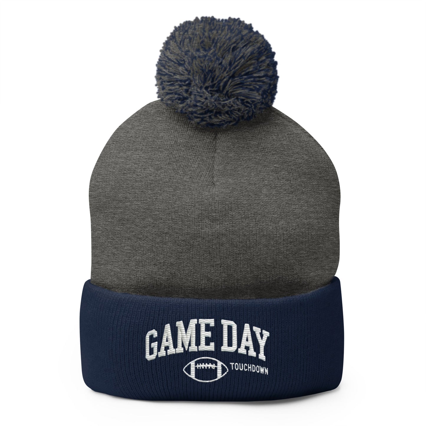 Gameday Embroidered Pom-Pom Beanie