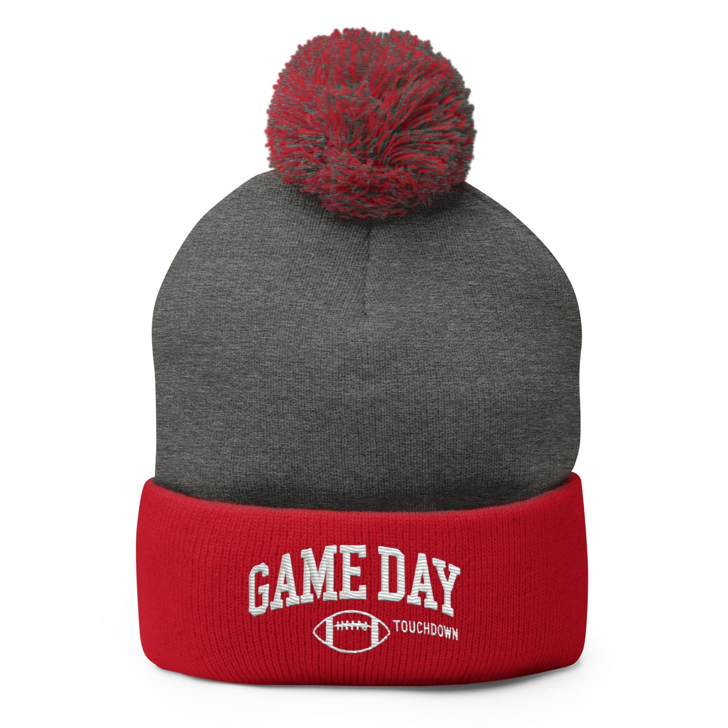 Gameday Embroidered Pom-Pom Beanie