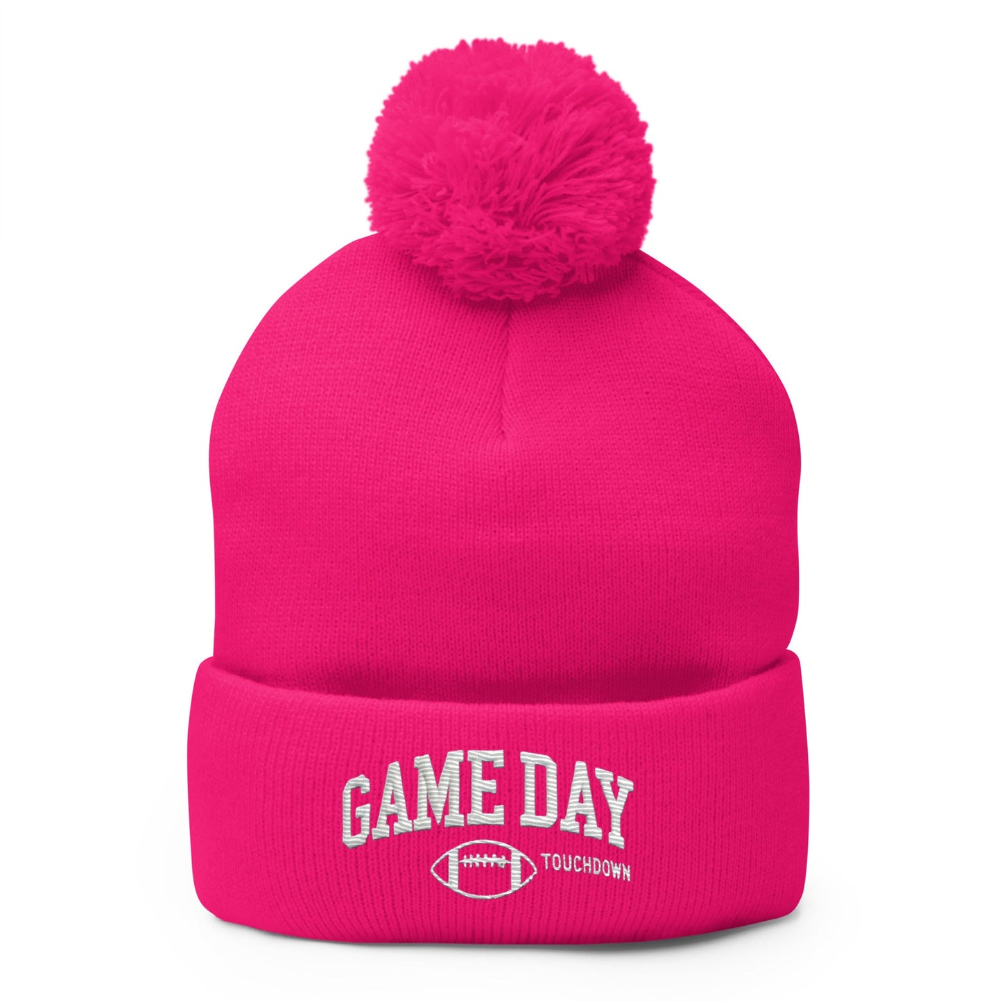 Gameday Embroidered Pom-Pom Beanie