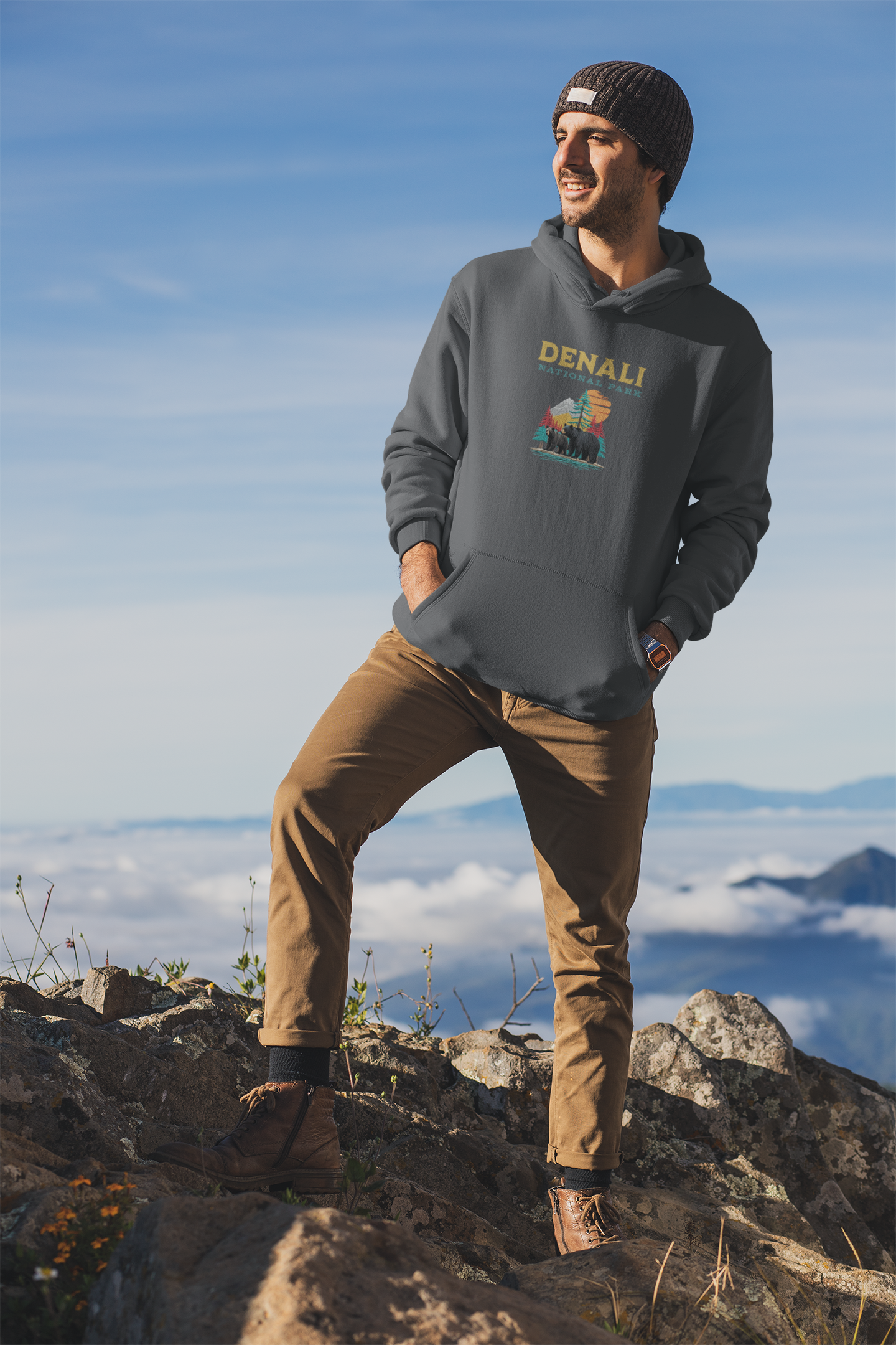 Denali National Park Bears hoodie Wildlife Adventure Tee for Outdoor Enthusiasts