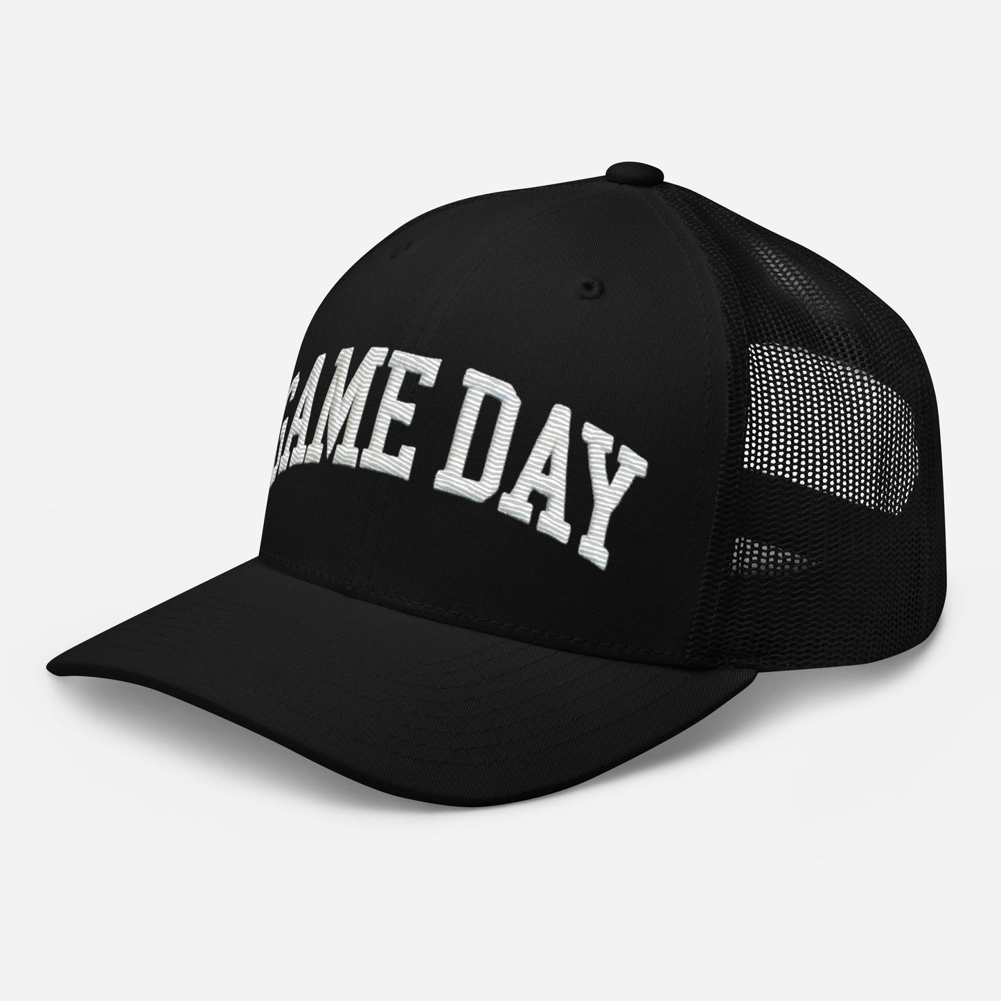 Embroidered "Game Day" Trucker Cap – Classic Fit with Adjustable Snapback Football Soccer Baseball Hockey Basketball