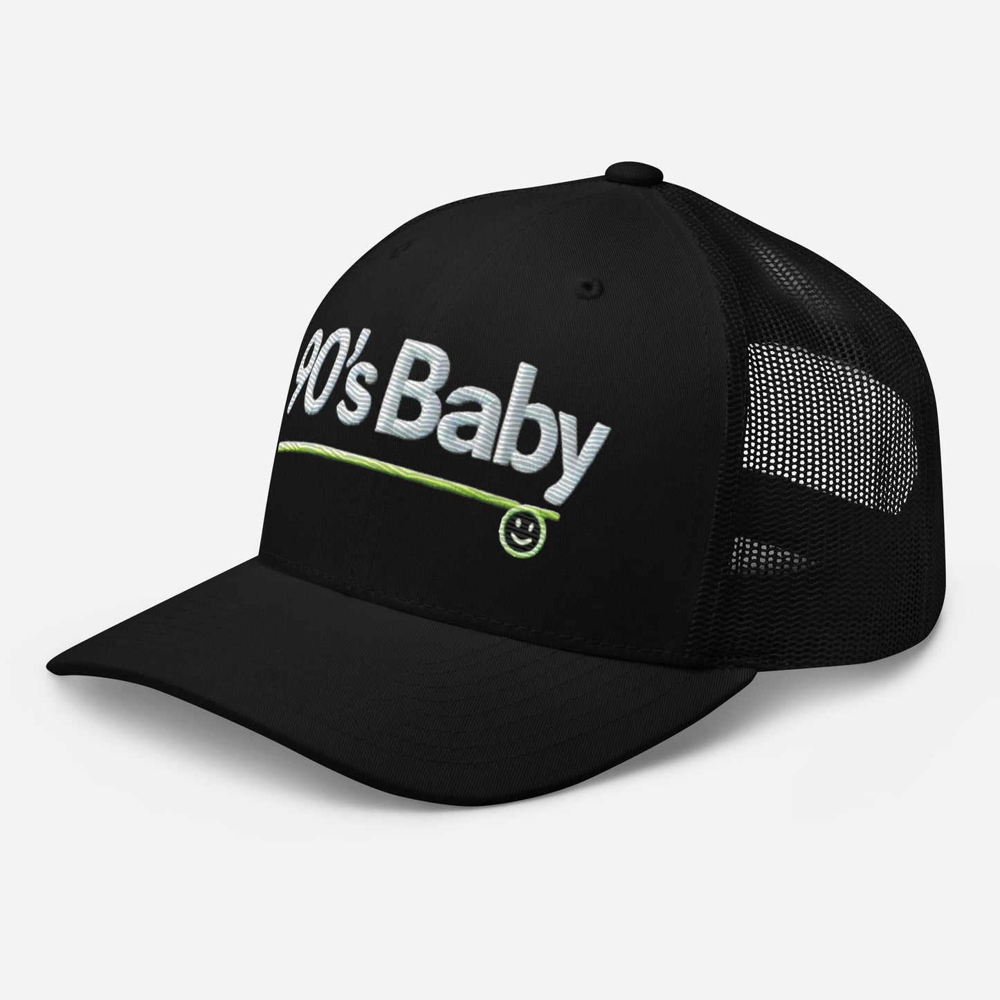 Embroidered 90's Baby' Trucker Cap – Mesh Back, Adjustable Snapback 90's Hat