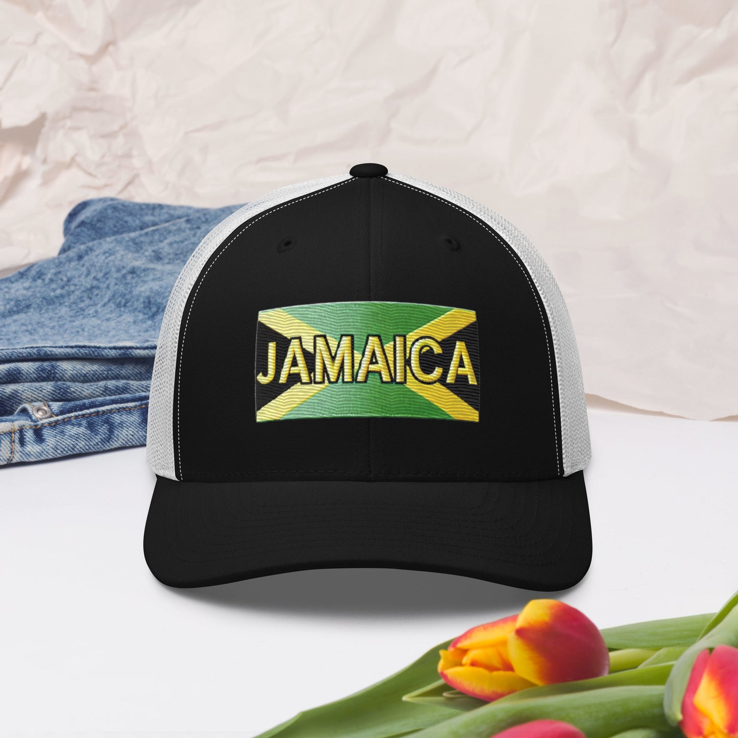 Embroidered 'Jamaica Vacation Destination' Trucker Hat – Comfortable Sun Protection Jamaica Hat